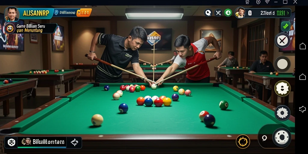Antarmuka ALISANRP yang menawan dengan tampilan meja billiard.