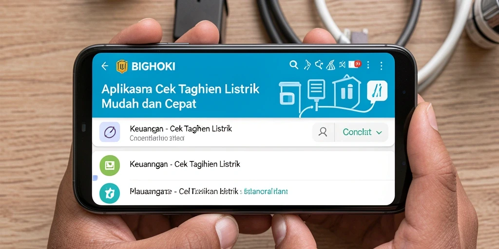 Tampilan antarmuka BIGHOKI untuk cek tagihan listrik.