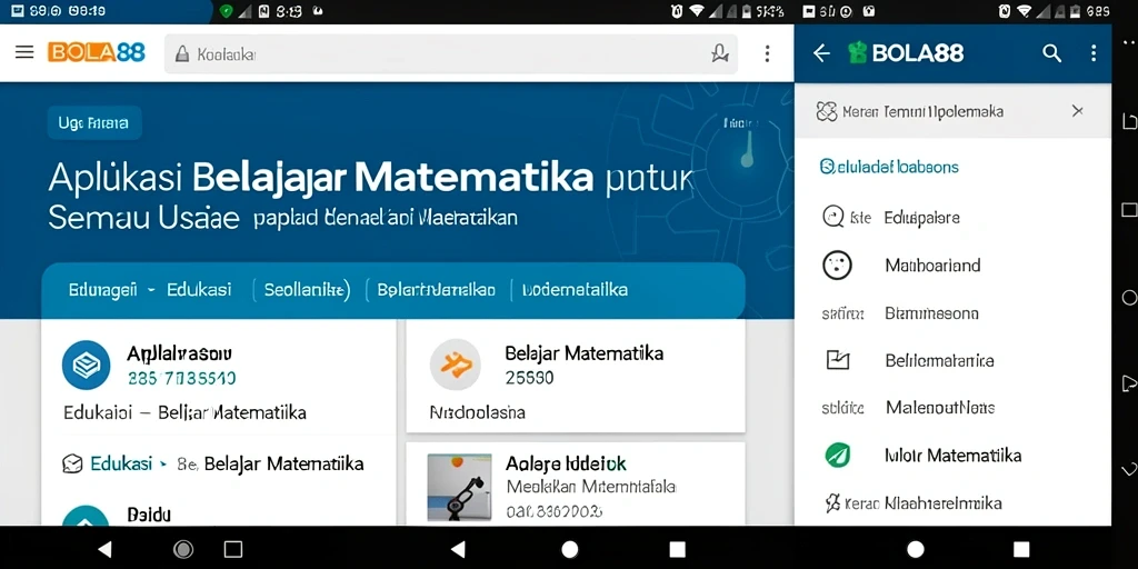 Tampilan antarmuka BOLA88 untuk belajar matematika.