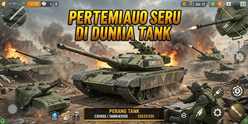 Tampilan antarmuka game Perang Tank yang menarik dan dinamis.