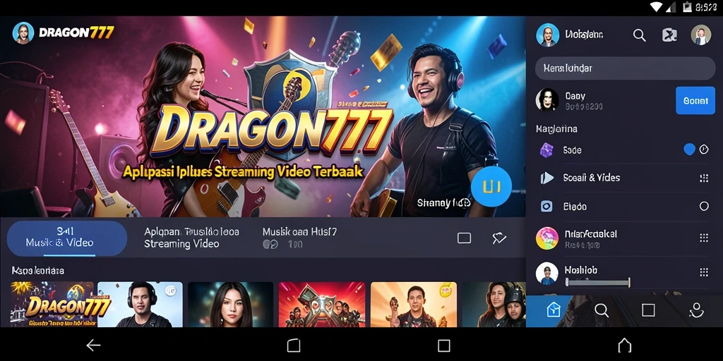 Tampilan antarmuka pengguna DRAGON777 untuk streaming video.