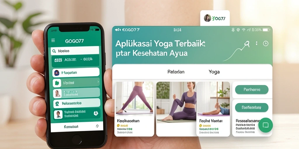 Antarmuka GOGO77 menampilkan berbagai pose Yoga dan instruksi dari instruktur.