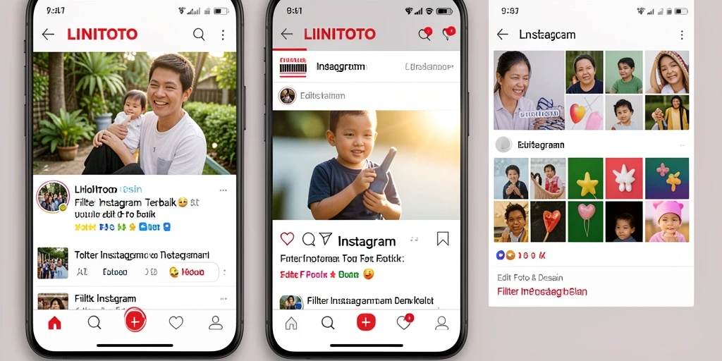 Tampilan antarmuka dan fungsi utama LINITOTO untuk Filter Instagram.