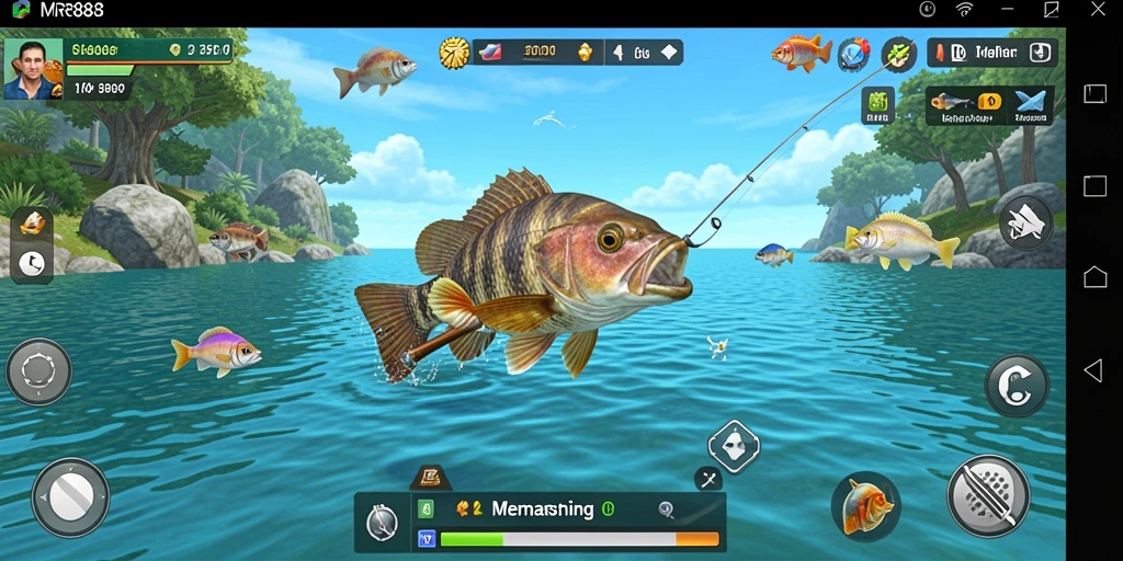 Tampilan antarmuka game Memancing MR888 yang menarik dan interaktif.