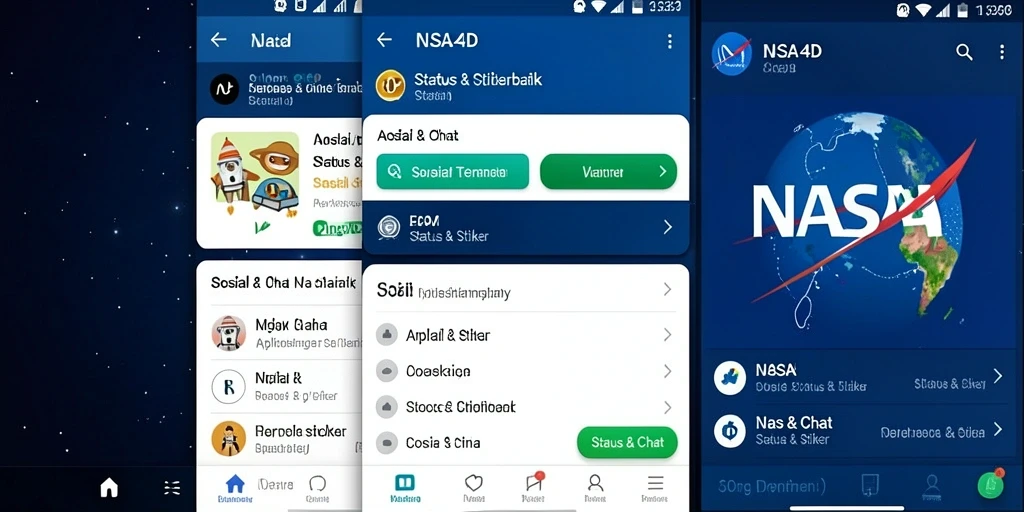 Antarmuka pengguna NASA4D yang interaktif dengan beragam stiker.