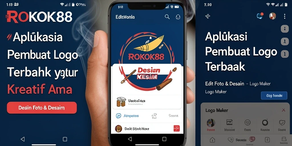 Antarmuka ROKOK88 yang intuitif dan mudah digunakan untuk membuat logo.