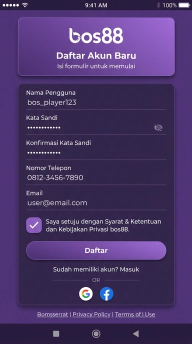 Panduan Registrasi Akun Bos88 untuk Pengguna Android